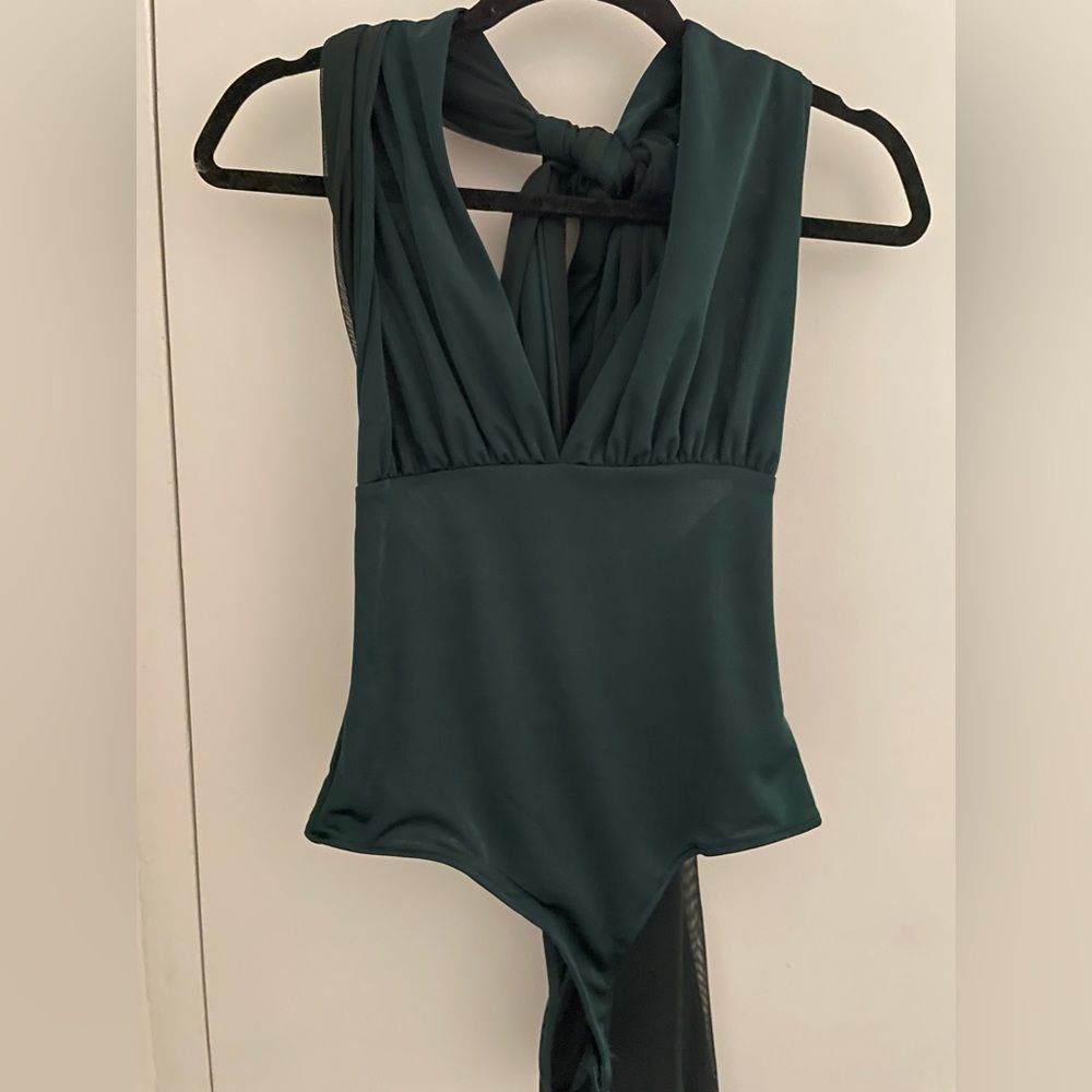 Free people green 100 ways convertible bodysuit